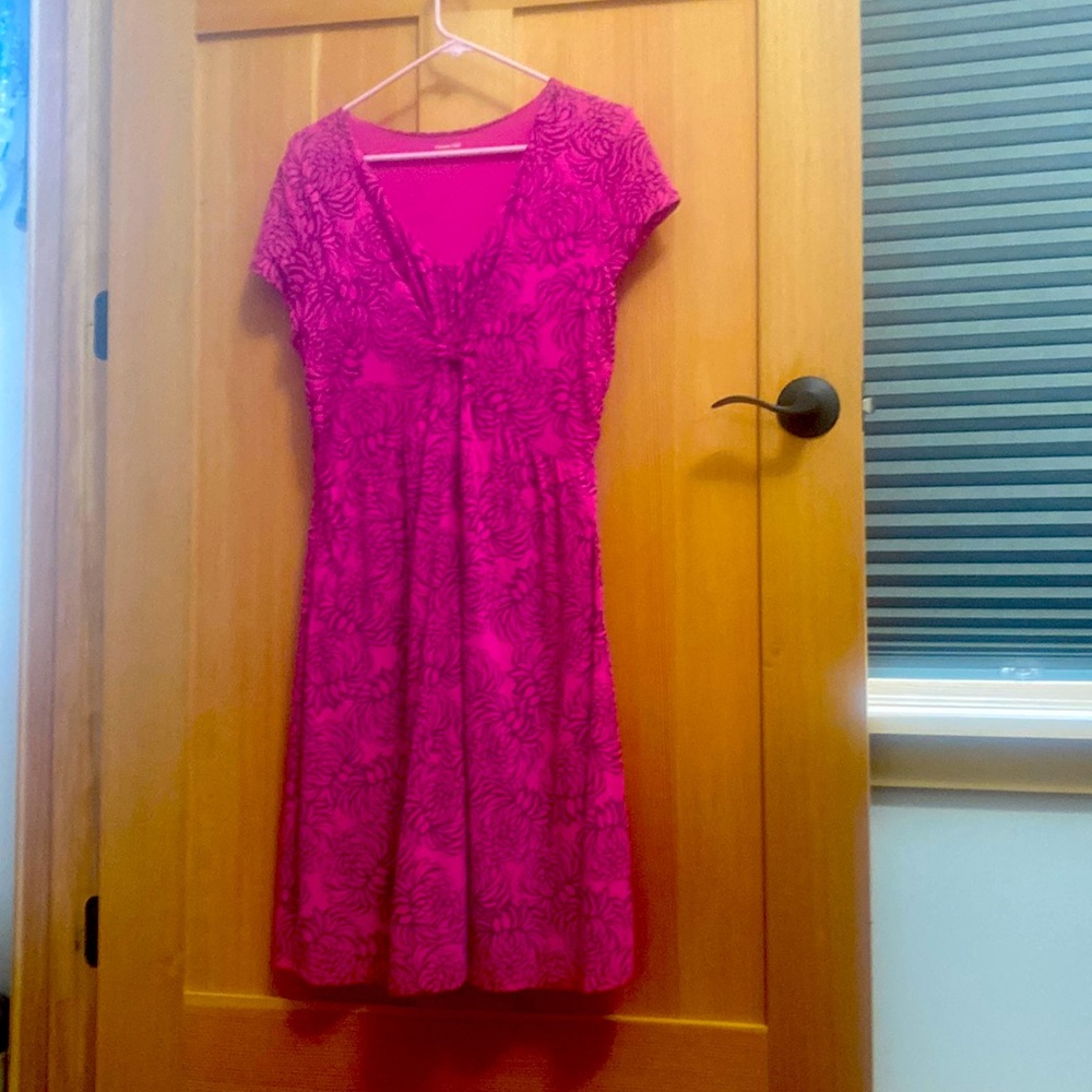 Garnet Hill Fuschia knit excellent condition!Size 12 Cotton,Rayon,Spandex.